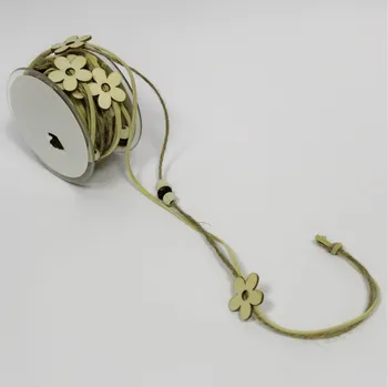 Zahradní dekorace Deko provázek kytky juta/dřevo 3m natural (HAN-LJ706059)