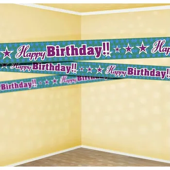 Fóliový nápis - girlanda HAPPY BIRTHDAY 6 m