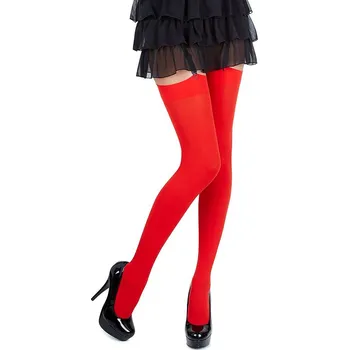 Dámské punčochy Romartex Cleo • 2-S • červená • punčochy na podvazky 80 DEN