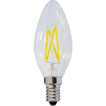 Žárovka LED žárovka E14 4W filament svíčka čirá neutrální bílá