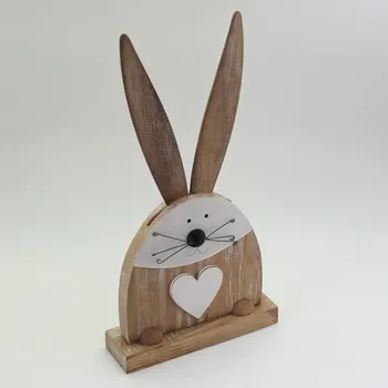 Zahradní dekorace Zajíc dřevo 17X33cm natural/bílá (HAG-111295)