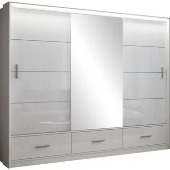 Šatní skříň Šatní skříň MAURINO 250 bílá s osvětlením