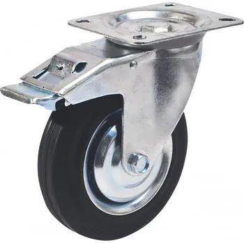 Pojezdové kolečko Kolečko otočné XD 100mm s deskou a brzdou, nosnost 60kg