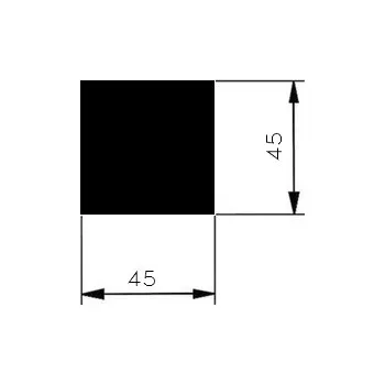 Stavební profil Ocel čtvercová 45mm 1.4301 nerez