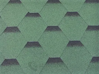 Střešní krytina Gutta Guttatec Hexagonal asfaltový šindel zelený