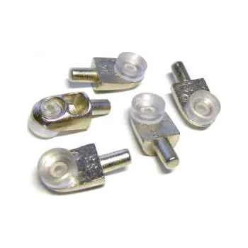 Nábytkové kování Plochá podpěrka polic, délka 22 mm, na sklo, nikl