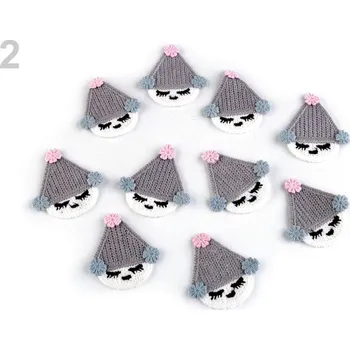 Textilní aplikace skřítek 390642 - šedý