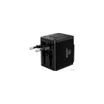 USAMS CC44 Cestovní nabíječka Multi Travel Adapter 4v1 Black (EU Blister)
