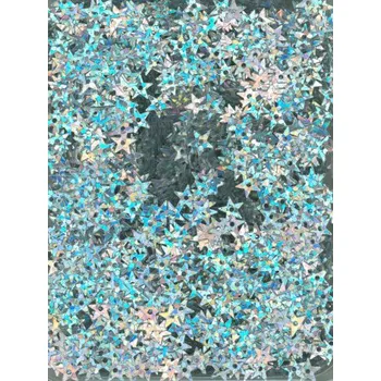 Flitry, hvězdičky s dírkou stříbrné laser 5mm 9551-177, Baleni 10 g FLITRY TVARY