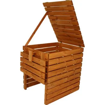 Kompostér Bytelný pevný kompostér z masivního dřeva, povrchově upraveno, 800 L