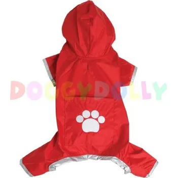 Obleček pro psa Kombinéza červená s tlapkou - doprodej 33 cm