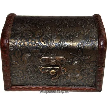 Dárková krabička Dřevěná truhlička malá s kvítky, II. jakost