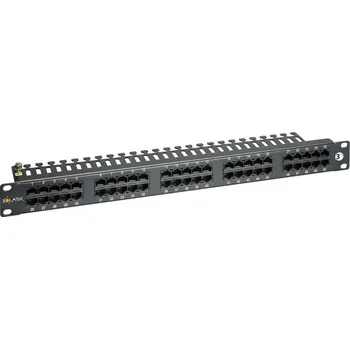Patch panel 19" ISDN panel Solarix 50 x RJ45 černý 1U SX50-ISDN-BK