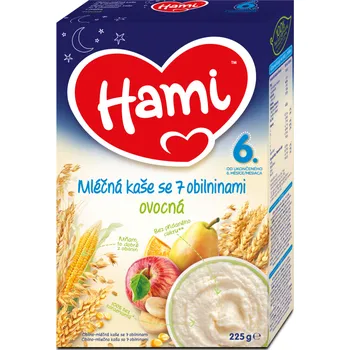 Dětská kaše Nutricia Hami Mléčná kaše ovocná se 7 obilninami na dobrou noc 225 g