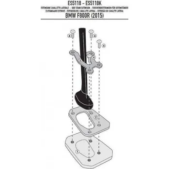 Rám pro motocykl Kappa ES5118K hliníkové rozšíření bočního stojanu BMW F 800 GT (13-19), BMW F 800 R (15-19) BMW F 800 R rok 15-19