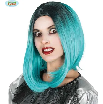 Paruka Guirca Fiestas Španělsko Dámská atraktivní paruka Mi-Longue černo-zelená varianta: zelená