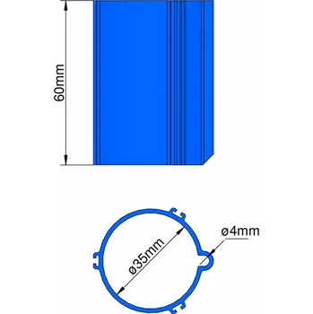 RC model ostatní Klima Základna 35mm 3-stabilizátory (modrá)