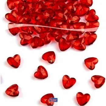 Party dekorace DIAMANTY SRDCE ČERVENÉ 12 mm 21305