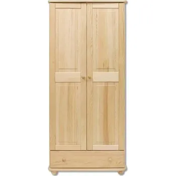 Šatní skříň Nabytek-dreveny.cz Dvoudveřová dřevěná šatní skříň MASIV 102 z borovice Barevné provedení: Ořech