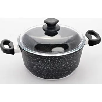 Hrnec Top Alulit Protitan Granit Line 24 cm černý