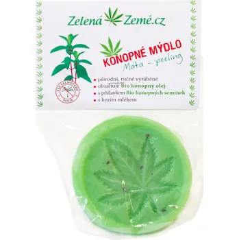 Pleťový peeling Zelená Země konopné mýdlo peelingové Máta 80 g
