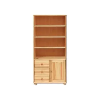 Knihovna Nabytek-dreveny.cz Vitrína masive 126 z borovice výška 190 cm Barevné provedení: Olše