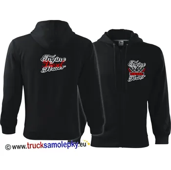 Pánská mikina Truck mikina ENGINE DIESEL POWER (Mikina s kapucí a zipem, výšivka na přední a zadní straně.)