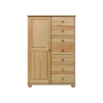 Komoda Nabytek-dreveny.cz Komoda borovice masiv se 7 šuplíky a dvířky masiv 126 Barevné provedení: Olše