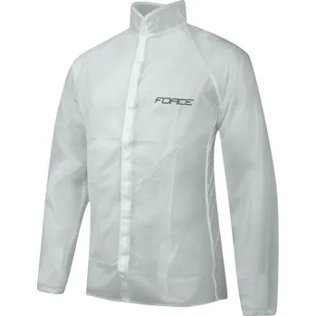 Cyklistická pláštěnka Force Pláštěnka PVC suchý zip čirá