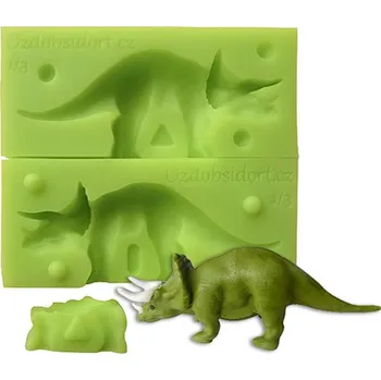 Jedlá dekorace na dort Silikonová formička 3D dinosaurus
