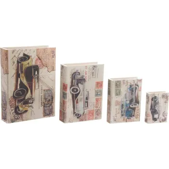 Úložný box Sada 4ks boxů ve tvaru knihy 27x37x8cm