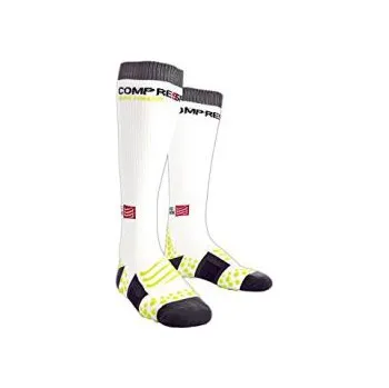Běžecké oblečení COMPRESSPORT FULL SOCKS bílé 3M podkolenky + DÁREK DLE VÝBĚRU!