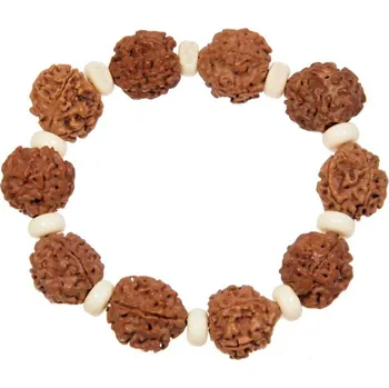 Náramek Náramek Rudraksha 10/16 mm bílé korálky