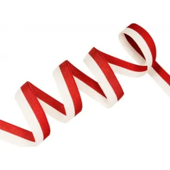Popruh lemovka 20 mm, červeno-bílá barva