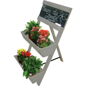 Stojan na květiny Asko květináč schůdkový 2 úrovně šedý