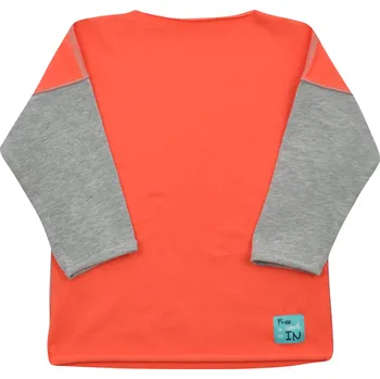 Dětská móda cihlové bavlněné tričko s dlouhým rukávem