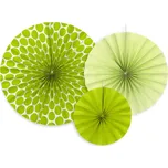 Partydeco Závěsné rozety zelené 3 ks