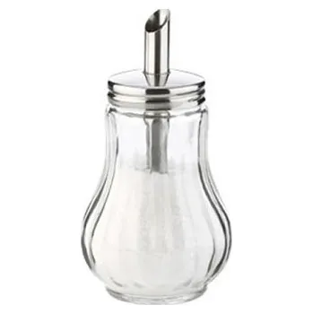 cukřenka dávkovací v.11cm sklo+nerez