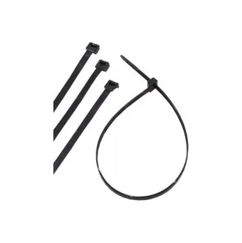 Stahovací páska TOPTRADE páska plastová, černá, stahovací, se zámkem, 50 ks, 300 x 4,8 mm 307005