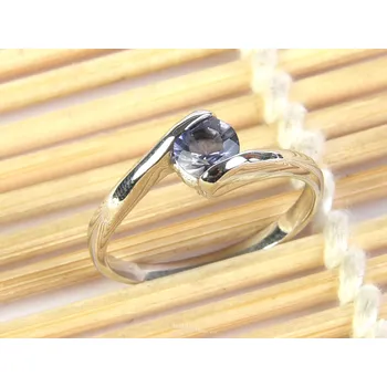 Prsten Cordierit prstýnek kulatý brus 5mm Ag 925/1000