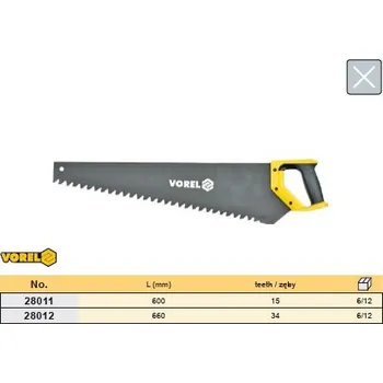Dílna Ruční vidiová pila na Ytong, porobeton, VOREL 660mm, 34 zubů TO-28012