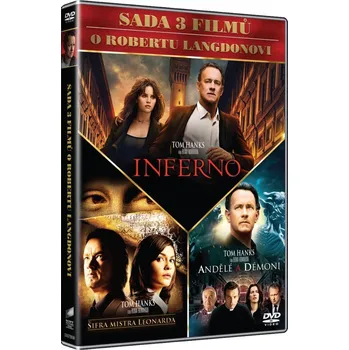 Sběratelská edice filmů DVD Kolekce Dan Brown: Šifra mistra Leonarda, Andělé a démoni, Inferno (2017) 3 disky