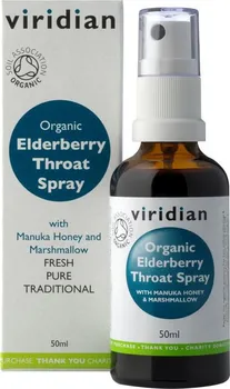 Přírodní produkt Viridian Organic Elderberry Throat Spray 50 ml