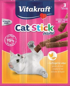 Pamlsek pro kočku Vitakraft Cat Stick Mini Poultry/Liver 3 ks