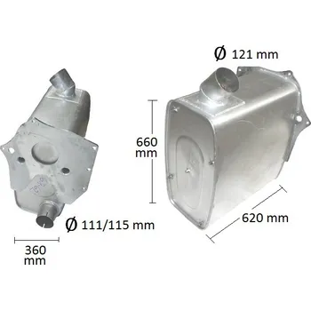 Tlumič výfuku Tlumič výfuku MAN TGA (PR 68.62)