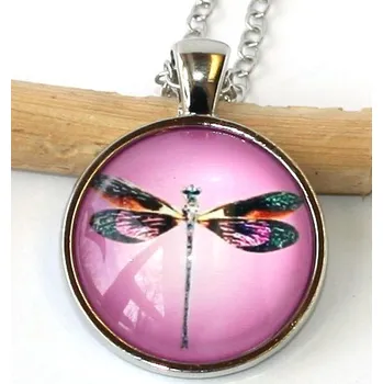 Řetízek Řetízek Fashion Jewerly - Amulet Vážka v růžové, Dragonfly Pink 2210