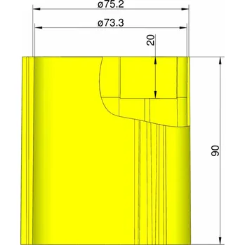 RC model ostatní Klima základna 75 mm pro 3 stabilizátory (žlutá)