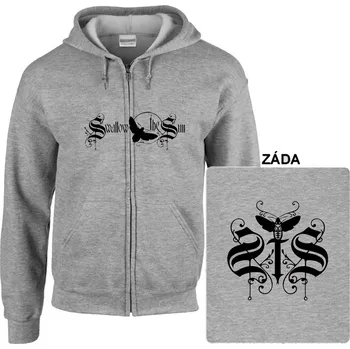 Pánská mikina Swallow The Sun - mikina s kapucí a zipem šedá