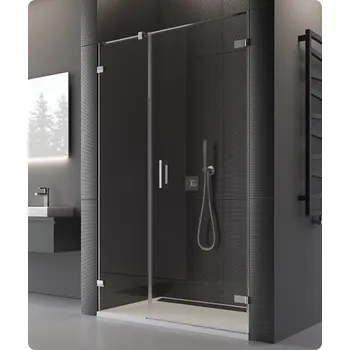 Sprchové dveře PU31 - ATYP jednokřídlé dveře s pantem u zdi a pevnou stěnou v rovině levé, šířka do 160 cm, L-kování PU31GSM2