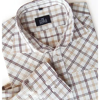 HEDVA ČESKÝ BROKÁT Košile FIT bílá KÁRO hnědá Velikost: 41, Fazóna: Fit, Barevná varianta: hnědá